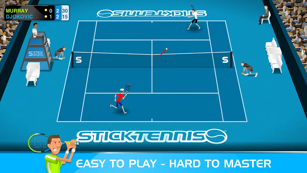 Stick Tennis (Стик Теннис)  [МОД Бесконечные деньги] Screenshot 1