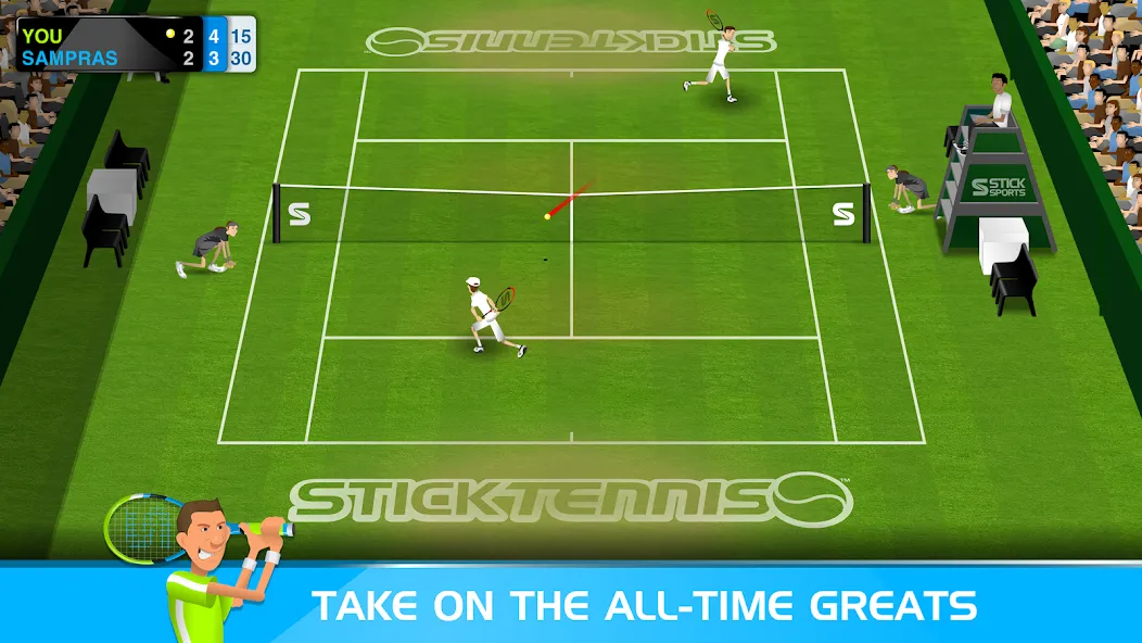 Stick Tennis (Стик Теннис)  [МОД Бесконечные деньги] Screenshot 2