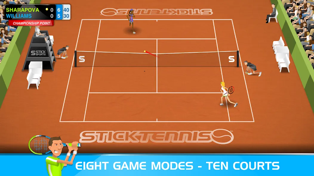 Stick Tennis (Стик Теннис)  [МОД Бесконечные деньги] Screenshot 3