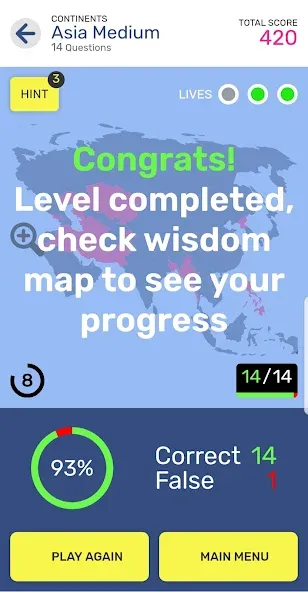 Map Quiz World Geography (Мап Квиз Всемирная География)  [МОД Unlimited Money] Screenshot 3