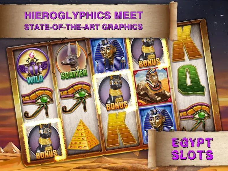 Egypt Slots Casino Machines (Египетские игровые автоматы казино)  [МОД Бесконечные деньги] Screenshot 3