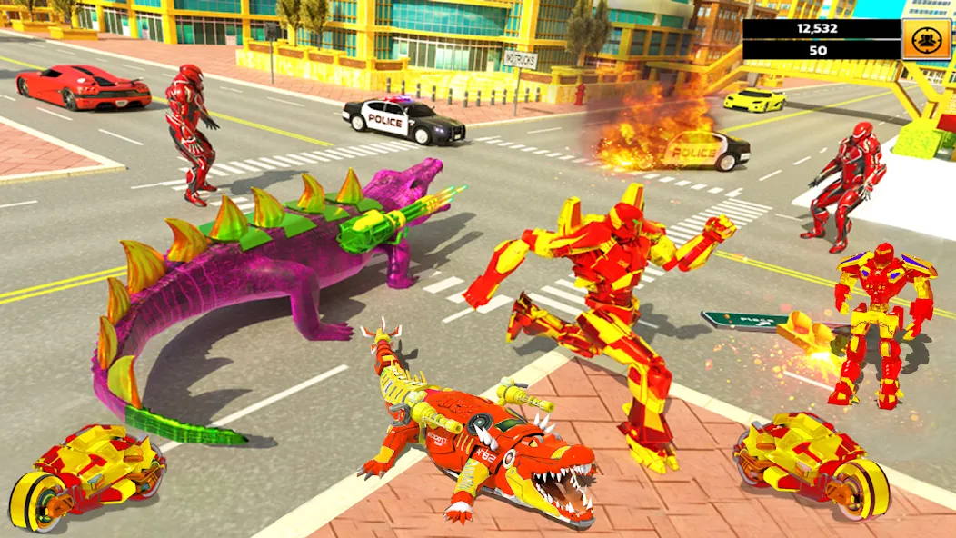 Robot Game Transform Crocodile  [МОД Меню] Screenshot 3