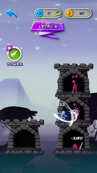 Stickman Tower Defense (Сткмен Башня Захисту)  [МОД Бесконечные деньги] Screenshot 4