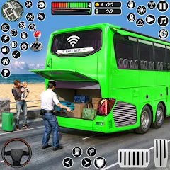 Взлом Coach Tourist Bus City Driving  [МОД Mega Pack] - последняя версия apk на Андроид