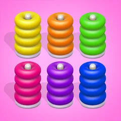 Взломанная Color Sort 3D — Hoop Stack  [МОД Бесконечные монеты] - последняя версия apk на Андроид